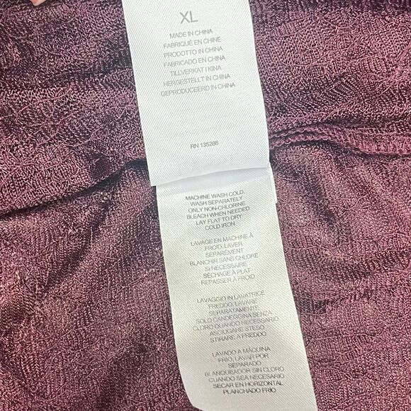 Lyssé Burgundy Women's Sheer Open Front Kimono Cardigan XL - Picture 11 of 12